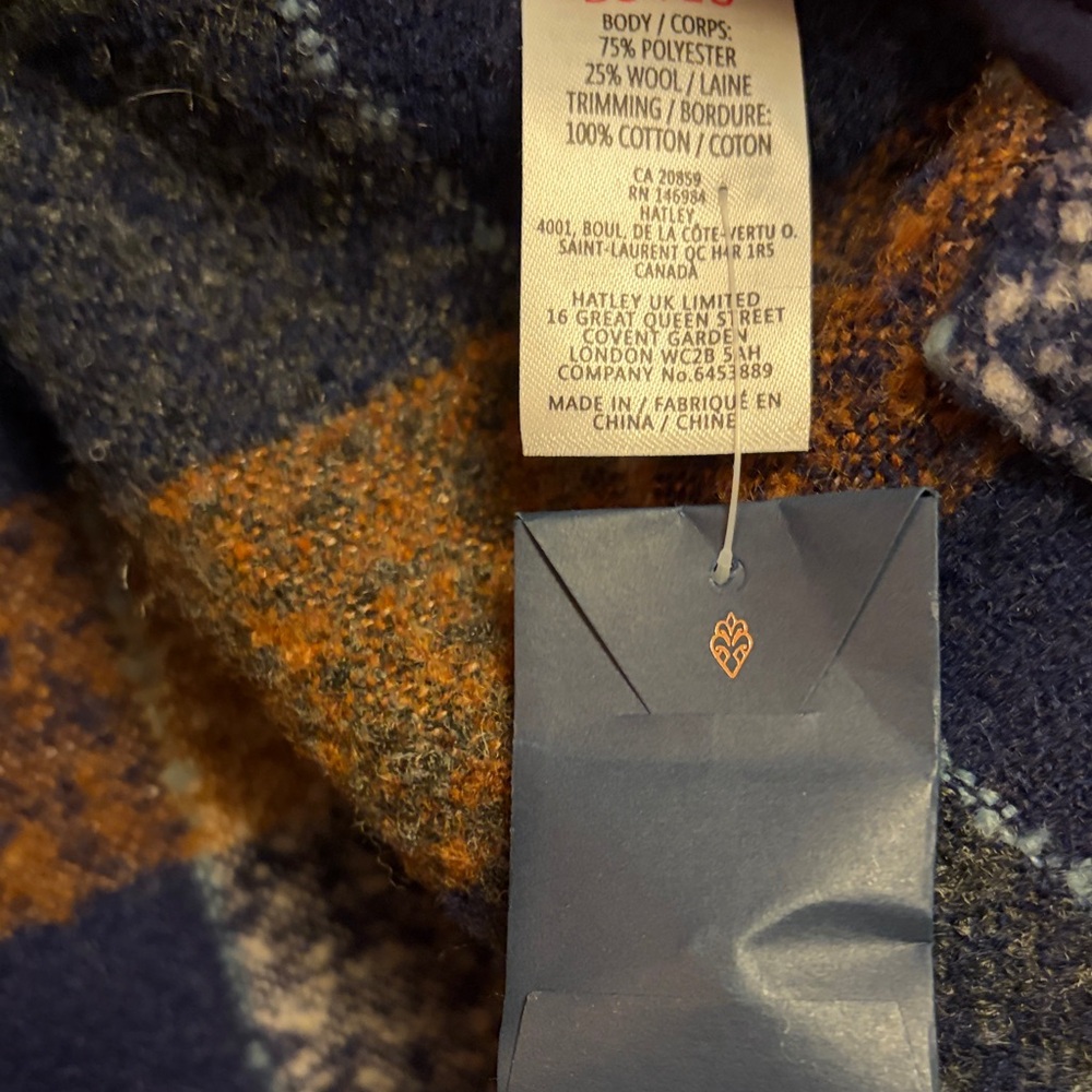 Hatley XL Plaid Wool Blend Jacket - Picture 3 of 3